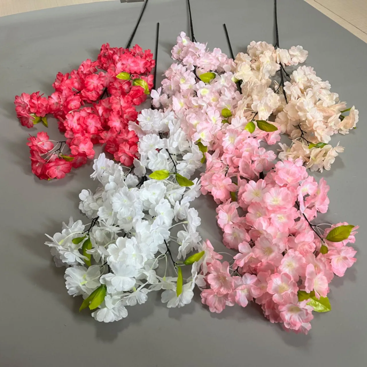 Silk Japanese Style Sakura Artificial Flowers Cherry Blossom Flower Wedding Home Decoration Table Party Simulated Flower