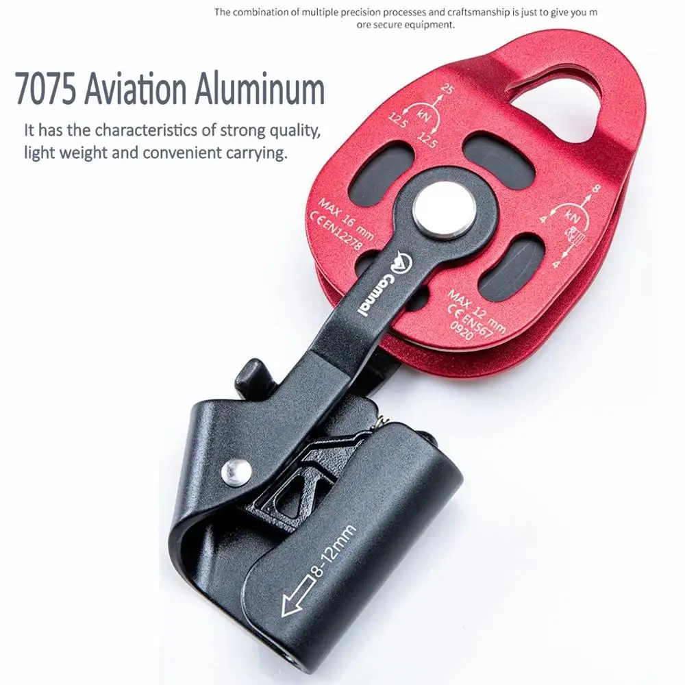 400KG Heavy Load Lifting Ascender, Movable Pulley Lift Retarder for AC Hoisting and Rescue Supplies Lifting