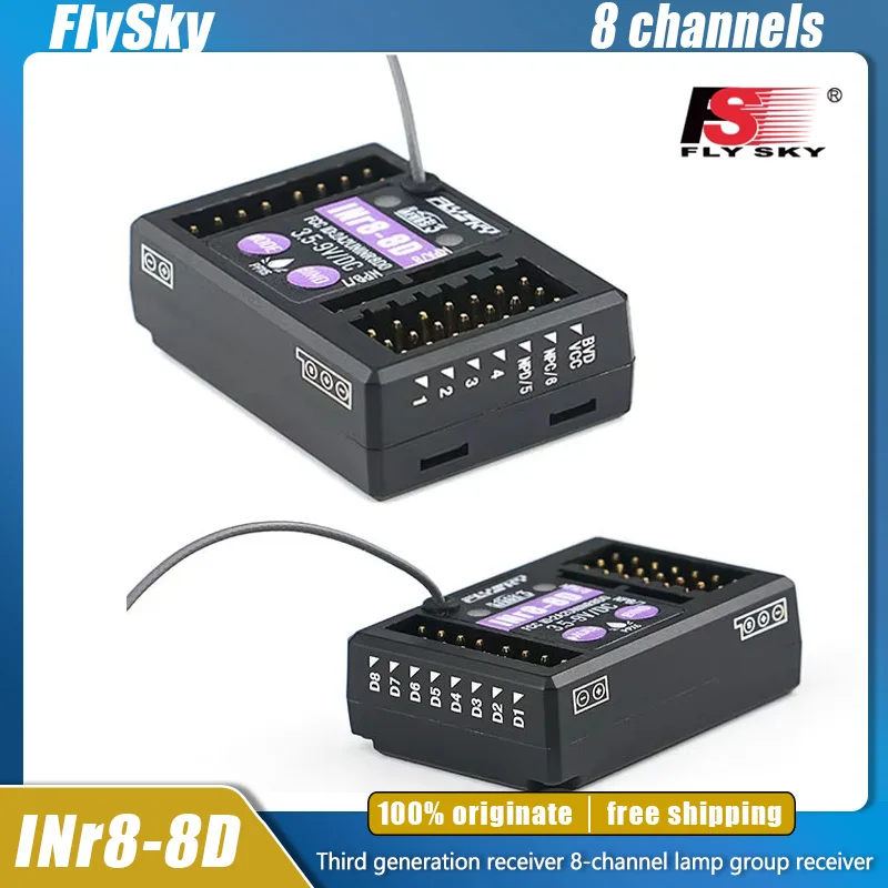 Flysky INR8-8D INR88D Receiver Eight Channel Third Generation Receiver 2.4G Receiver Upgrade for RC Car Flysky Transmitter