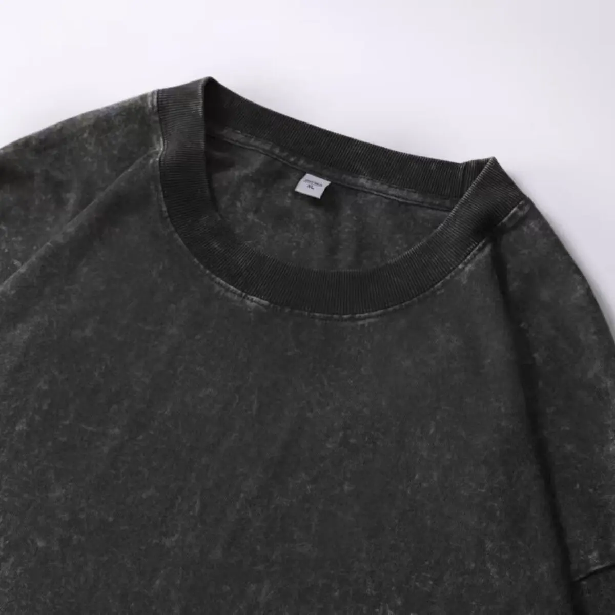 Water Bear Tardigrade Graphic Washed Vintage Long Sleeves Cotton Tee Shirt Solid O Collared For Men's And Women's