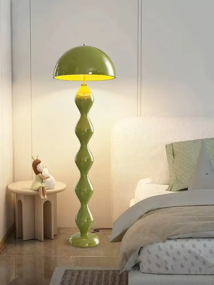 Floor lamp, living room cream wind and sand hair lamp, decorative ornament, vertical floor lamp