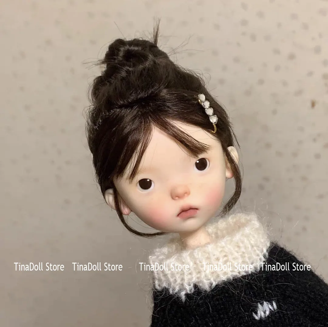 

（TinaDoll Store）2025 Meatball head Mohair Wigs for Landoudou Landazz 16cm head circumstance