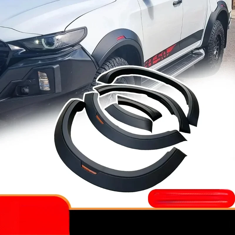 Premium Universal ABS Fender Flares Wheel Arch Trim with Reflector for 4X4 Pickup Exterior Parts