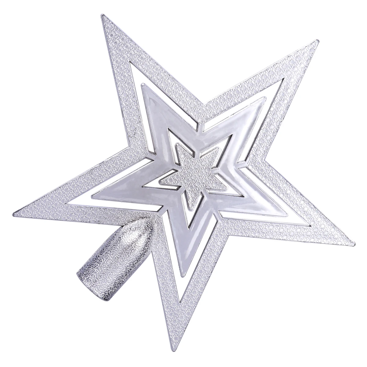

20Cm Christmas Tree Topper Star Silver Lightweight Lovely Design Holiday Party Diy Decor Treetop Ornament Star Treetop
