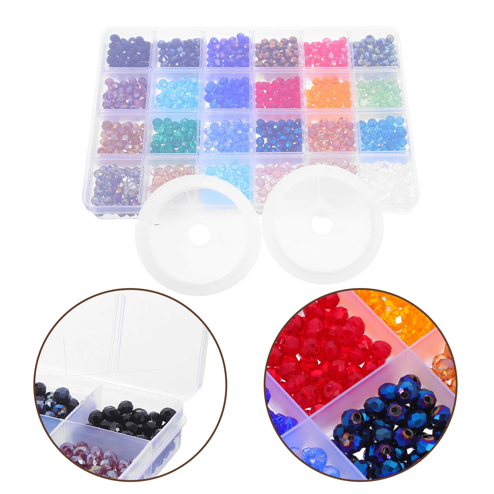 

1 Box Round Faceted Crystal Glass Beads DIY Necklace Bracelet Earring Jewelry Crafting Loose Beads for Jewelry Making Supplies