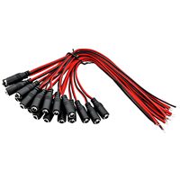20 Pack Female 12V 5A DC Power Pigtail Barrel Plug Connector Cable,20 x 2.1mm x 5.5mm Female DC Pigtail Connectors for CCTV Home