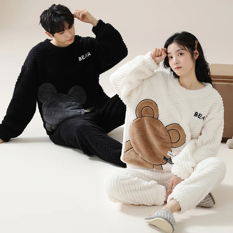 

Pajama Sets Autumn Women Cotton Like Set Checkered Design Soft Sleepwear Crew Neck Cap Sleeve Knee Length Pants Breathable Daily