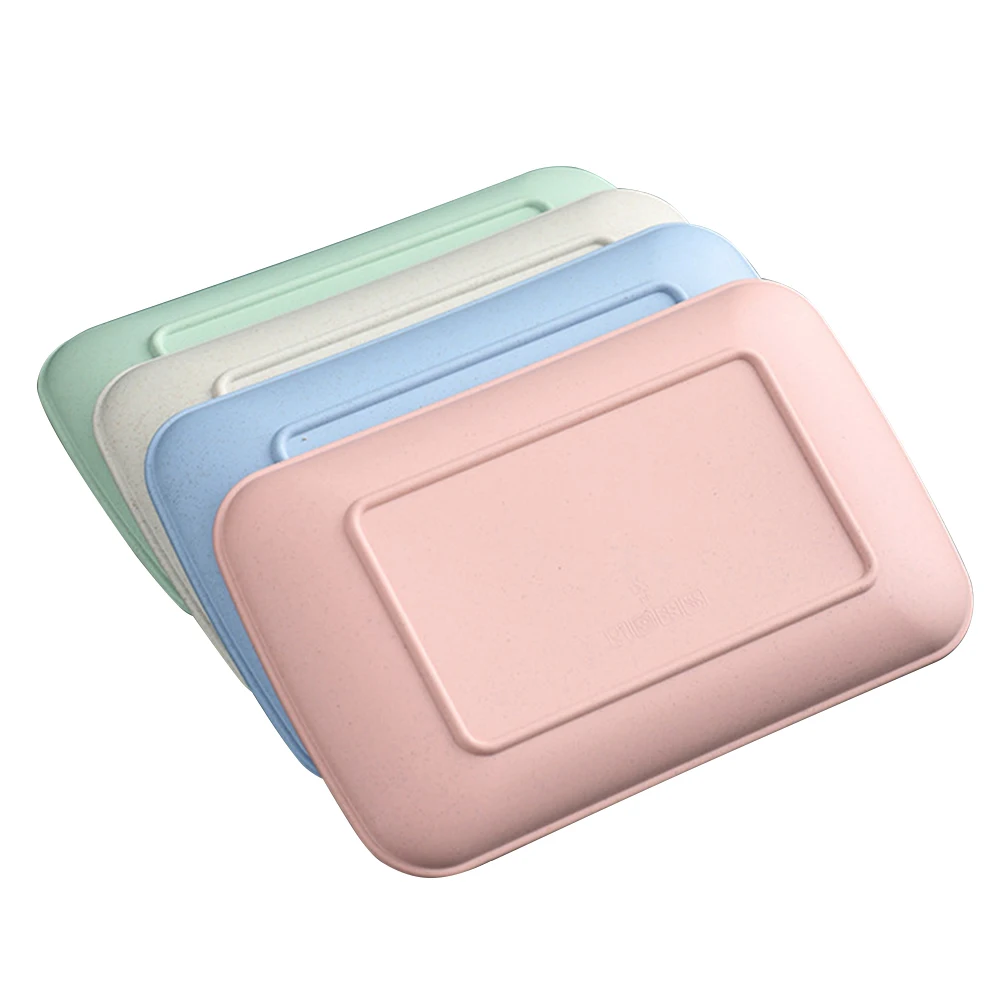 

4Pcs Plastic Snack Trays Double Candy Nut Storage Plates Creative Dried Fruit Dessert Serving Plates Portable Snacks Case