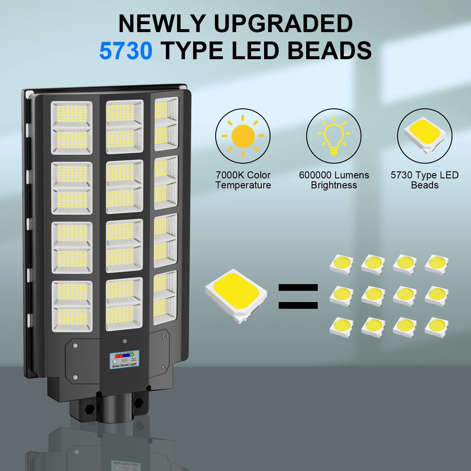 4-Pack 9000W Super Bright Large Solar Street Light, IP65 Waterproof LED Commercial Flood Light, Dusk-to-Dawn Auto On/Off, Motion Sensor & Remote Control, Easy Installation, Ideal for Yard, Patio, Garage, Basketball Court and Parking Lot Outdoor Lighting