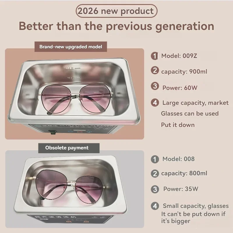 0.9L/35W Ultrasonic Cleaning Machine Commercial Eyeglass and Jewelry Cleaning Machine for Cleaning Jewelry Accessories and Parts