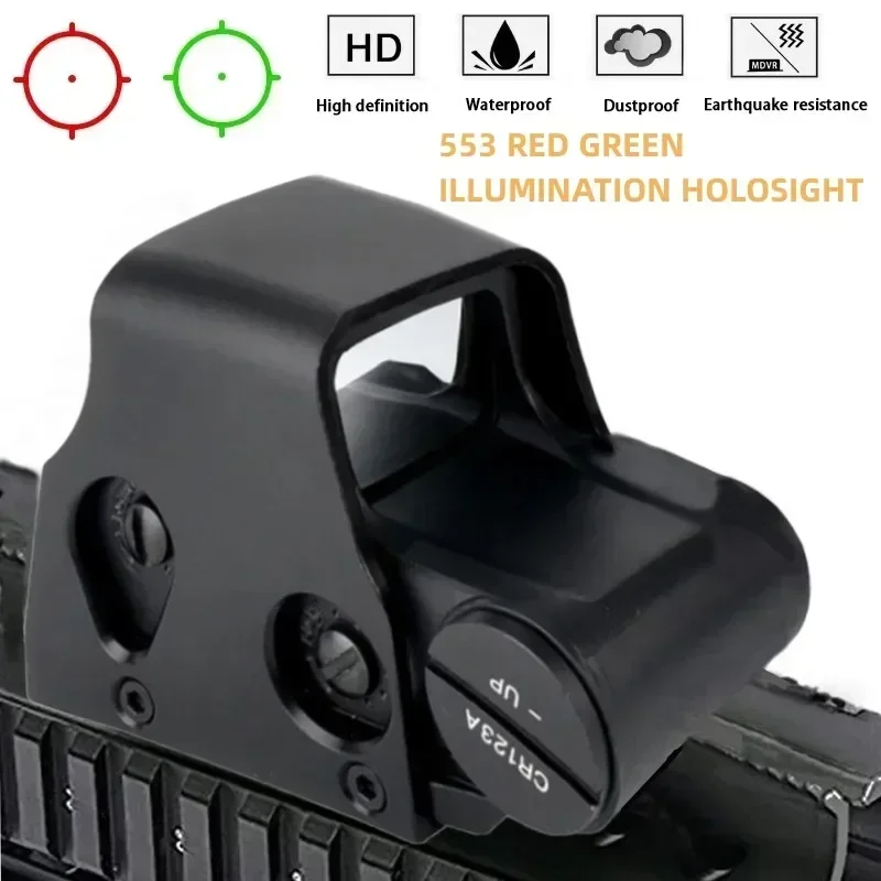 

Rifle Scope Hunting Holographic Sight 553 Holographic Green/Red Dot Sight Adjustable Brightness Fits 11/20mm Tactical Accessory