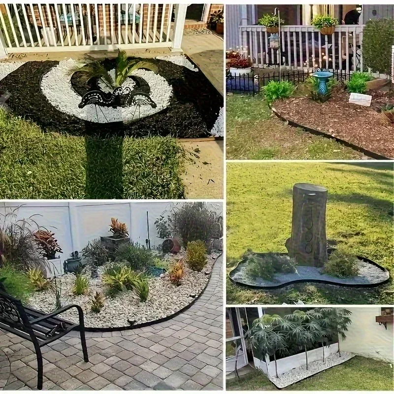 1Pc Black 10M Lawn Edge Fence Flexible Garden Border Edging Yard Landscape Isolation Guardrail Decor