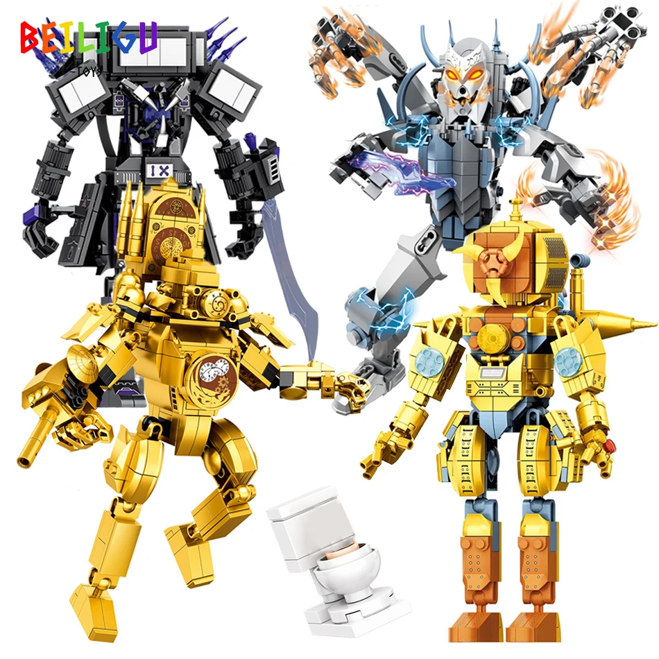 

DIY Fan Robot Toilet Figures Moc TV Model Building Blocks Fanman Bricks City Construction Party Toys Toys For Children Gift