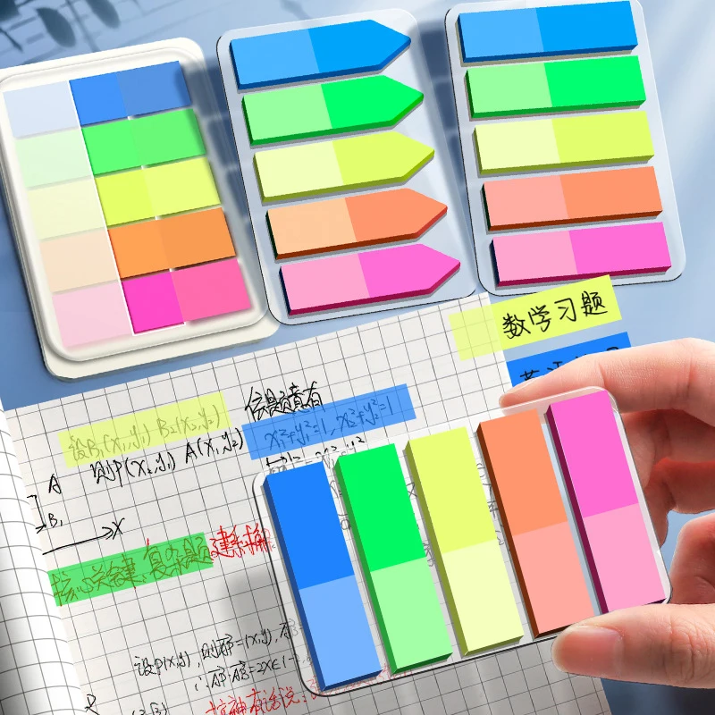 80pcs Re-usable index sticker labels with writing and marking strips for plastic bookmarks