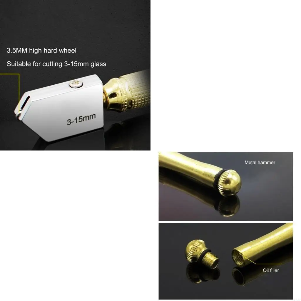 

Glass Cutter Diamonds Tip Steel Blade Cutting Tool Glass Cutter Antislip Metal