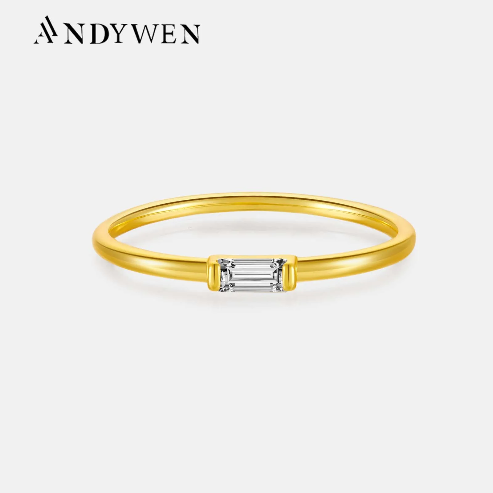 

ANDYWEN 925 Sterling Silver Gold Classic Wedding Zircon Rings Women 2023 Rock Punk Fine Jewelry Circle Clear CZ Crystal Party