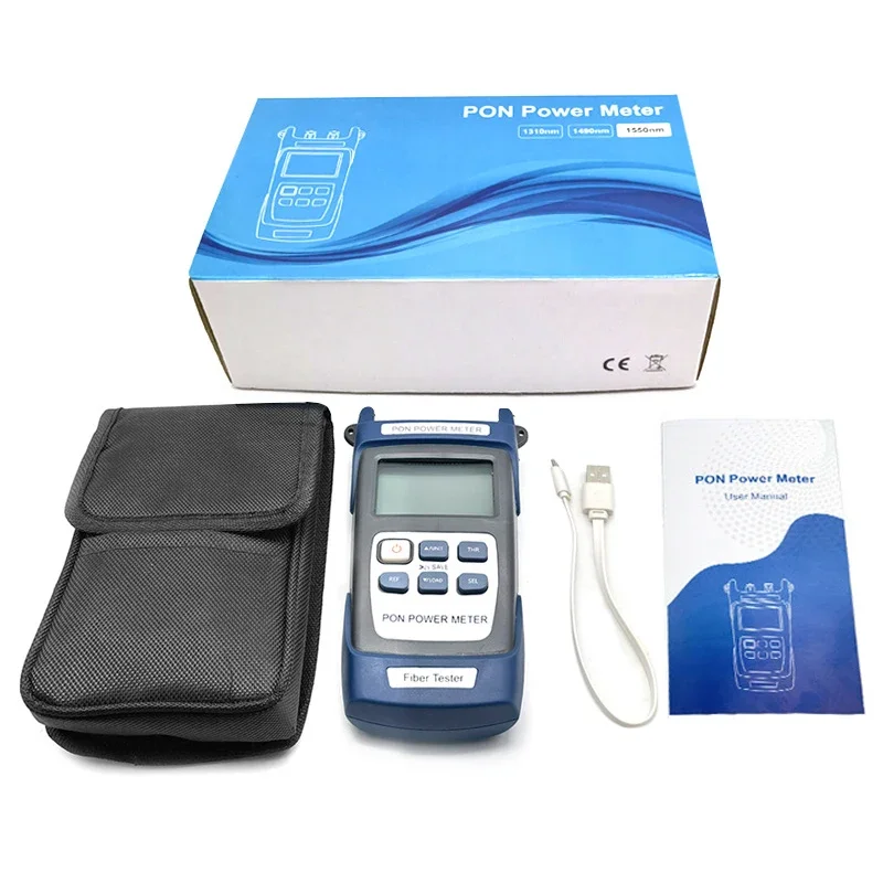 PON Power Meter Handheld OPM Fiber Optical FTTX/ONT/OLT 1310/1490/1550nm Optical Power Meter Fiber Tester Optical Tester