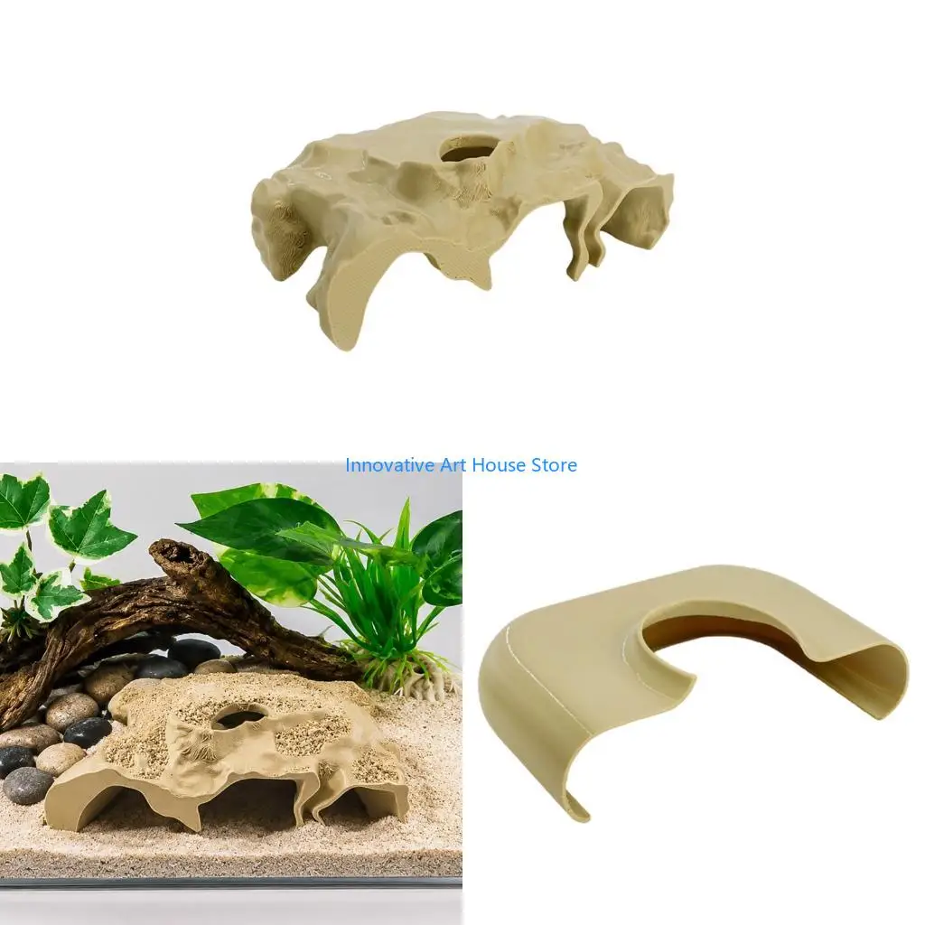 E1PC Water Pet Shelter Cave Plastic Cover for Fish and Shrimp, Raised Cover Space Piece for Routine Use and Display Value