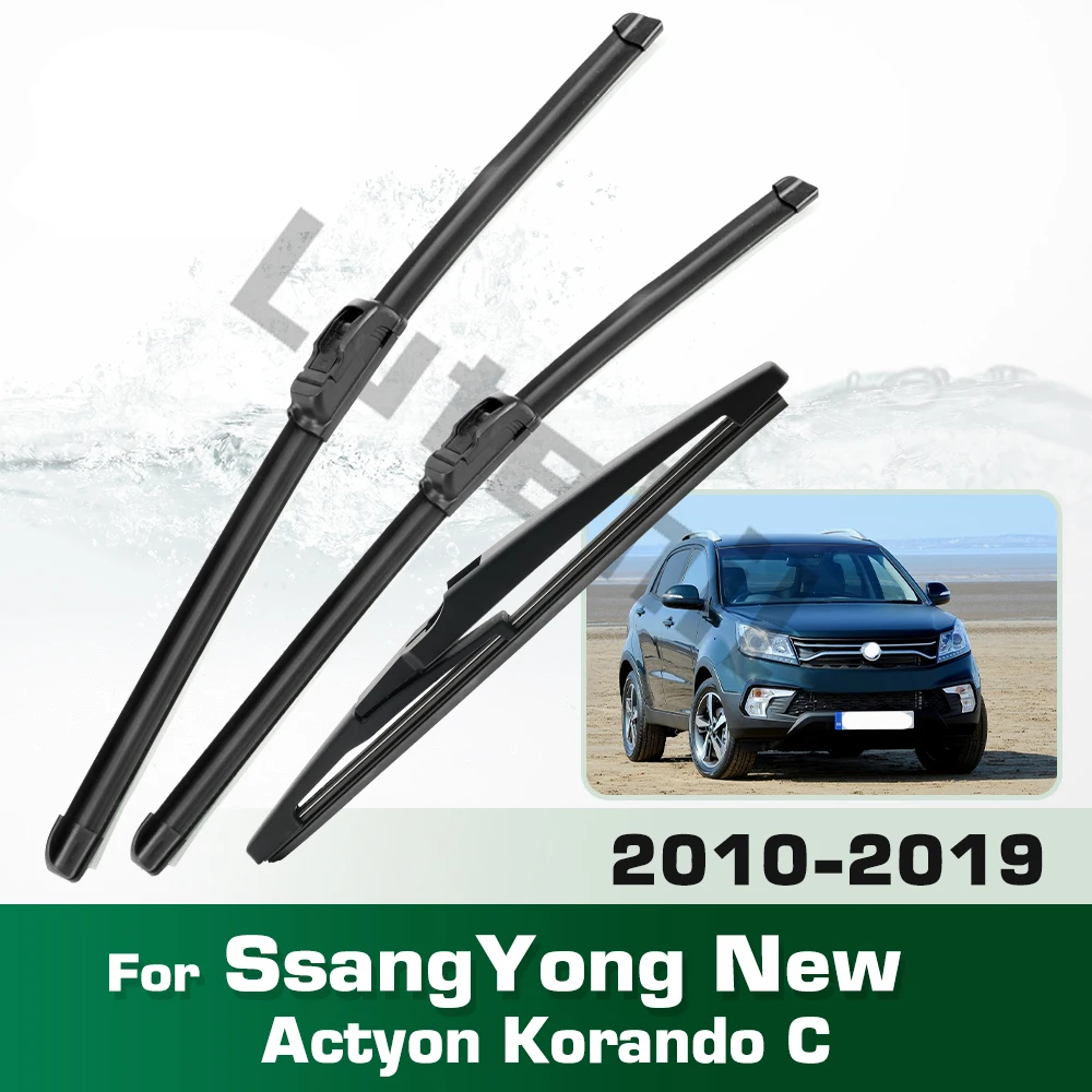 Scheibenwischer vorne und hinten, Set für SsangYong New Actyon Korando C 10–19, Windschutzscheibe, Windschutzscheibe, Fenster, 61 cm, 40,6 cm, 35,6 cm