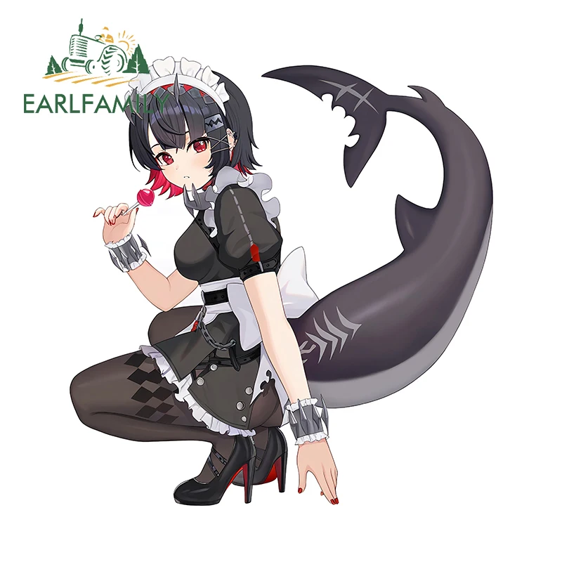 EARLFAMILY Anime Ellen Joe Zenless Zone Zero Car Stickers Lovely Girl Refrigerator Decals Perfect Sunscreen Racing Accessories