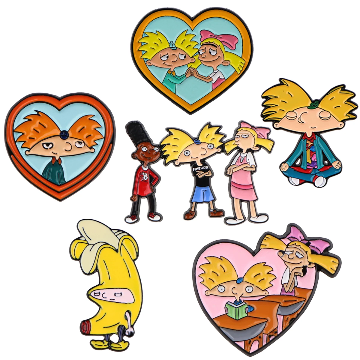 Family Comedy Animation Enamel Pin Lovely Heart Badges on Backpack Cartoon Brooches For Women Lapel Pin Cosplay Accessories Toys