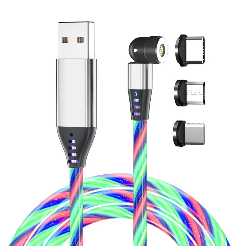 Luminous Magnetic Cable For Samsung Galaxy M54 A05 Xiaomi Poco M6 Plus Google Pixel 8 Umidigi A15 Tab Doogee T20mini Charging