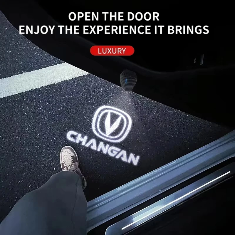 Universal Wireless Car Door LED Welcome Projector Lights  For Changan CS75 PLUS CS55 PLUS EADO CS35 Alsvin UNI-T UNI-K UNI-V