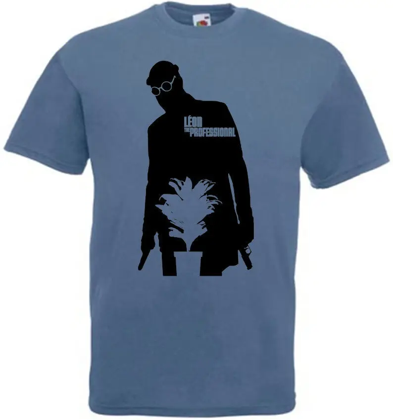 Футболка Leon The Professional v27, стальной синий постер фильма, все размеры S-5XL