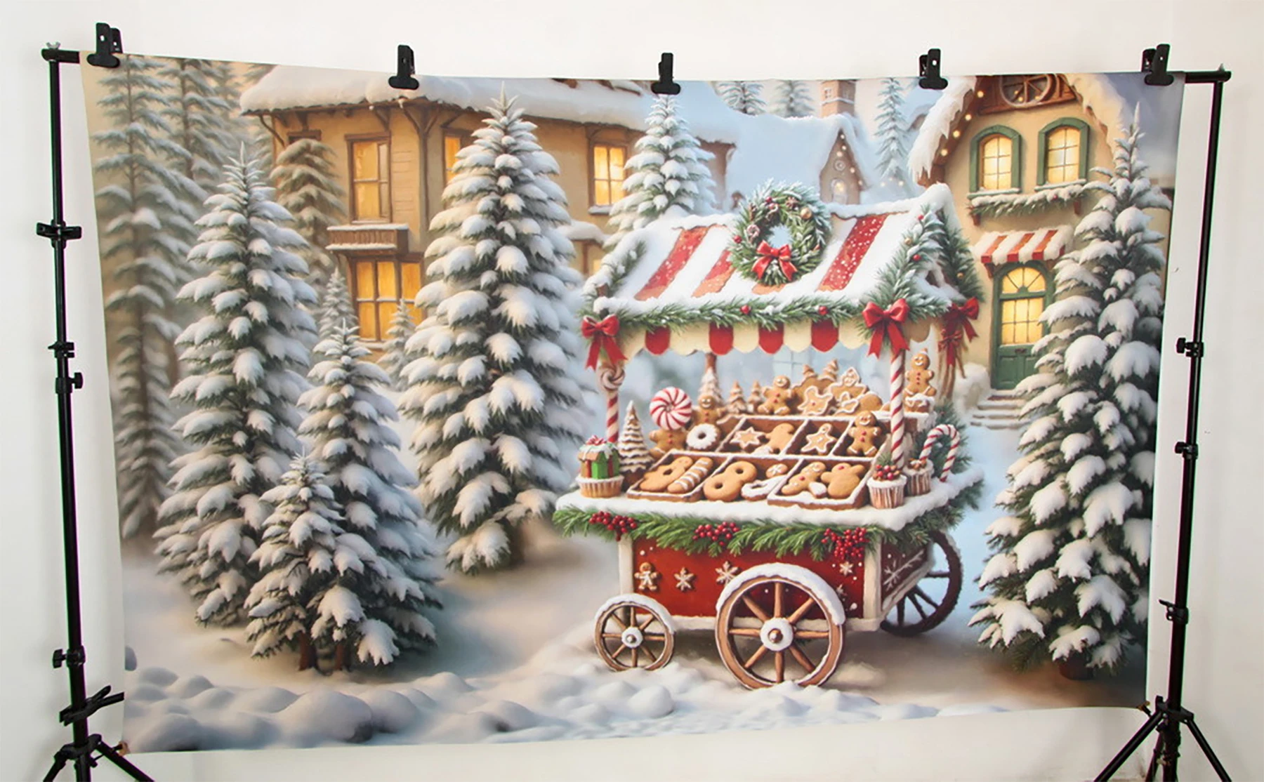 Christmas Street Corner Food truck Backdrops Child Baby Photo Props Adult Kids Decors Photography Studio Backgrounds