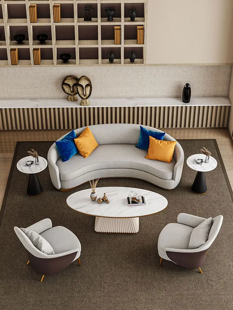 Modern luxury hotel lobby sales office talks about sofa arc beauty salon rest area reception office abnormity