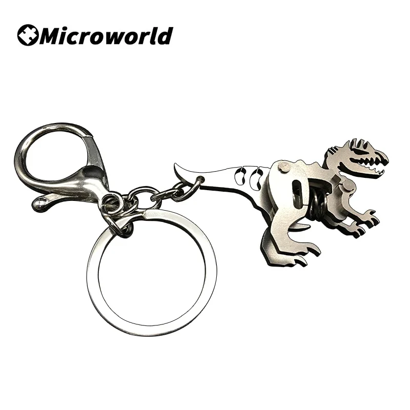 Porte-clés 3D en métal et acier, jeux de Puzzle, adorables modèles d'animaux de compagnie, dinosaures, Mini jouets d'anniversaire, cadeaux
