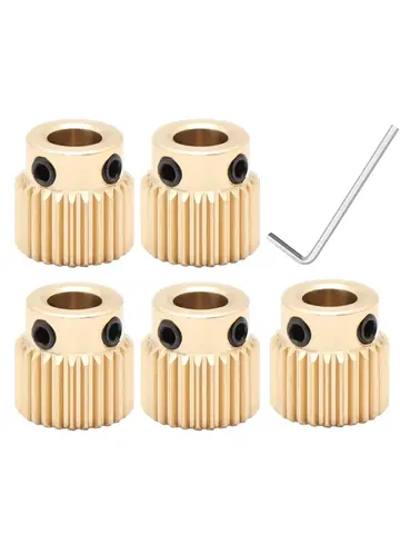 Anet A8 Extruder Gear 5 Pcs Mk7 MK8 Extrusion Gear 26 40 Tooth Teeth Brass Drive Gear Feeding Gear Wheel for Anet A8 Ender3 Cr10 3D Printer Extruder