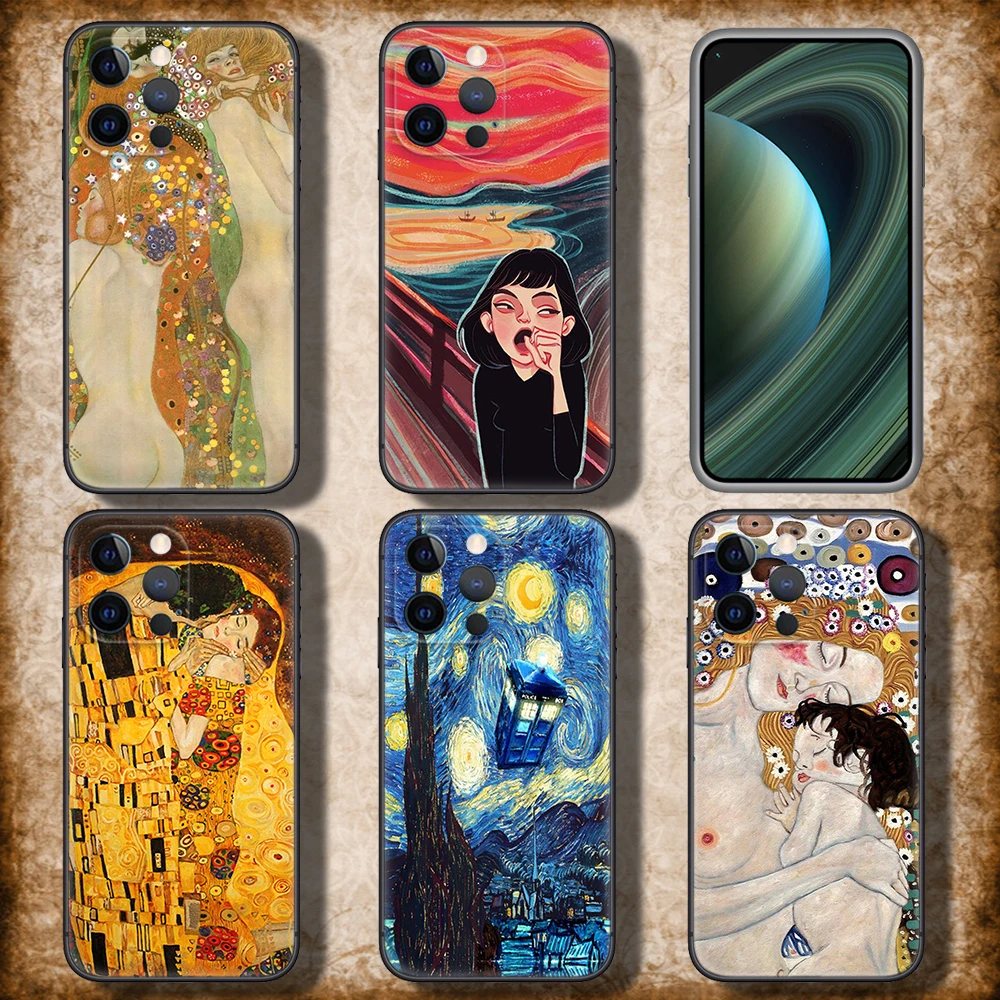 137F Kiss Gustav Klimt Van Gogh Soft Case for Redmi Note 11 11S 10 10T 10 Pro Max 10S 9T 9 9S 8 8T 7 Xiaomi Mi 11 11I 12 12X