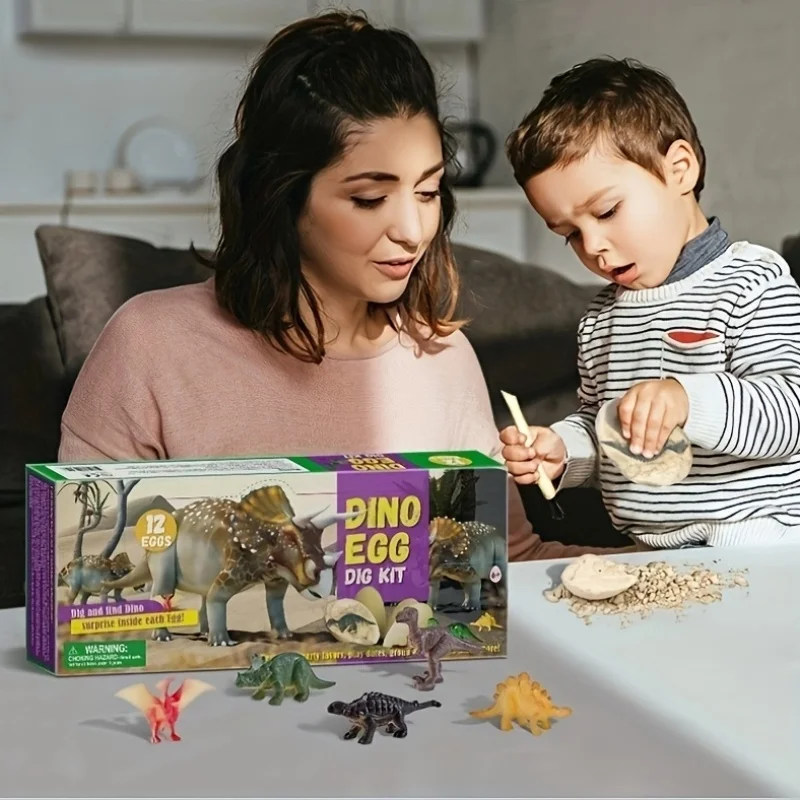 Dinosaur Egg Digging Kit for Kids – Learning toy with realistic dinosaur models for educational science activities