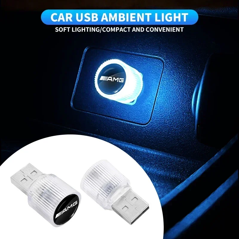 

7-цветная светодиодная подсветка для автомобиля с USB-питанием, простая установка, декоративная подсветка салона для Mercedes Benz AMG A B C E G W212 W213 W214
