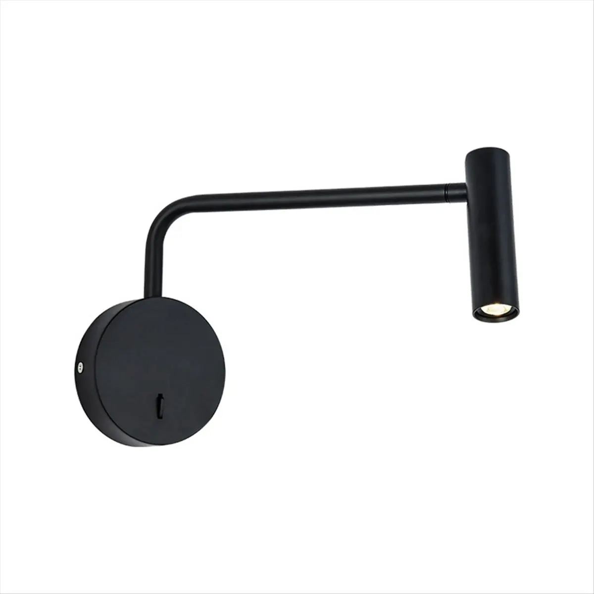 A93G Hotel Room Reading Lamp with Switch Bedroom Exposed Bedside Lamp Reading Wall Lamp Spotlight (Black)