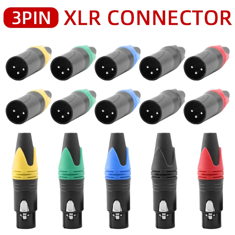 3 Pin XLR Connector Male Female Socket, Male to Female Connector for Microphone Audio Amplifier Plug Converter