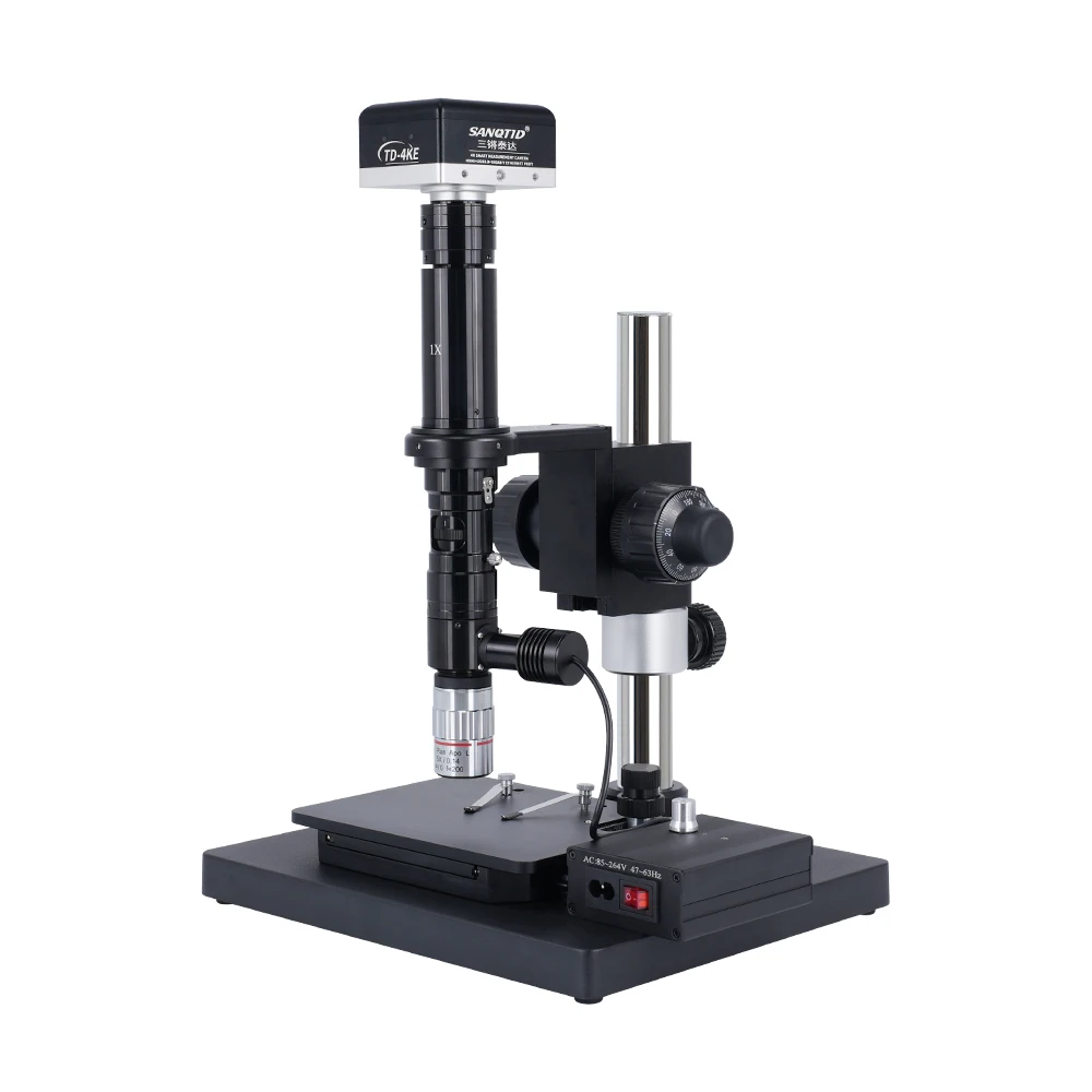 SANQTID TD-TZG-4KE 4K 3840x2160P 160-1058x Magnification Electron Binocalaire PCB LED Digital Gemological Microscope Adjustable
