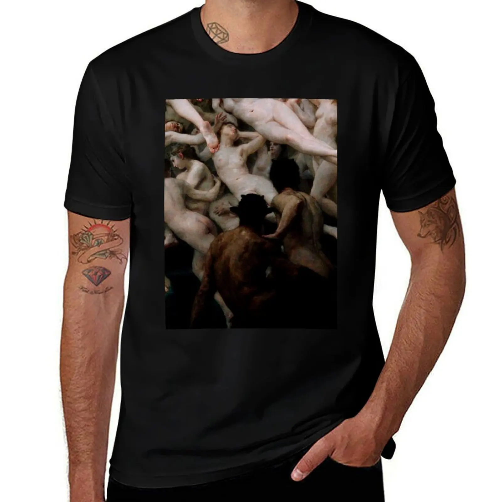 

mystical paining satyrs nymphs T-Shirt T-shirts man fashion shirts rapper graphic tees hippie clothes black t-shirts for men