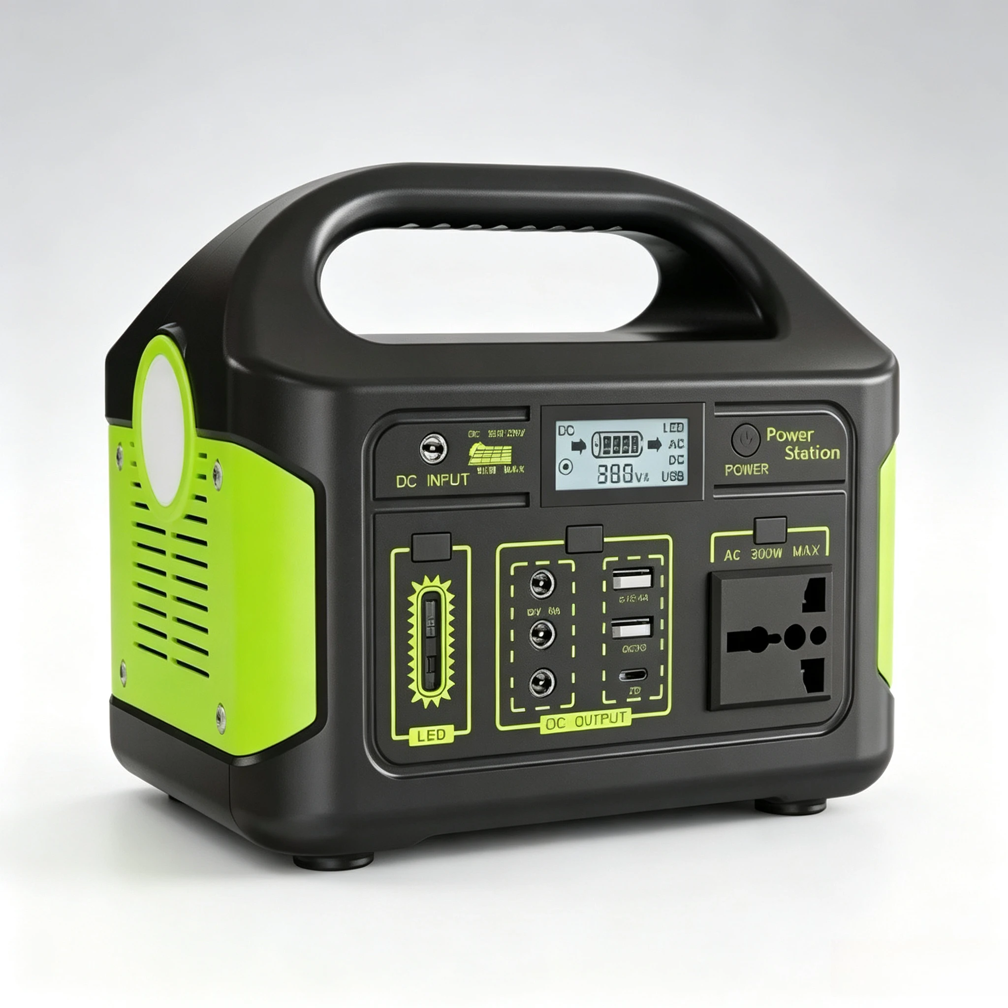 300W Portable Power Station 204.8Wh Solar Generator Compact Outdoor Emergency Power Supply For Camping RV Trip