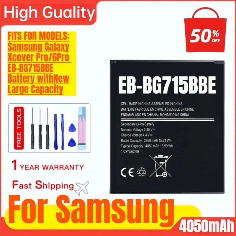 EB-BG715BBE for Samsung Galaxy Xcover 6Pro/Pro Mobile Phone Battery  High Capacity Battery Replacement Bateria with Tools