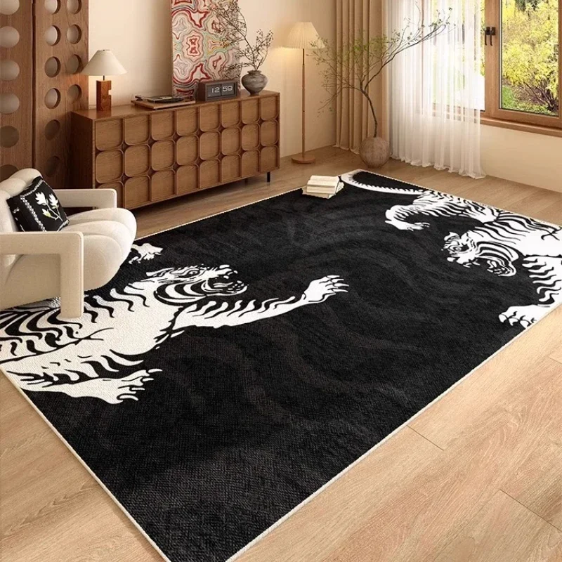 

Retro Tiger Carpet Black Light Luxury High-end Bedroom Rug Creative Fashion Large Area Sofa Coffee Table Floor Mats Ковер Tapis