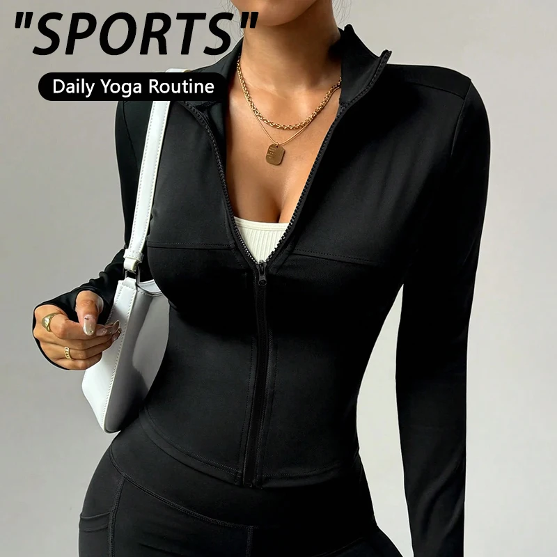 jaqueta-feminina-esportiva-cropped-com-ziper-completo-manga-longa-ajuste-slim-secagem-rapida-gola-alta-para-yoga-academia-e-corrida