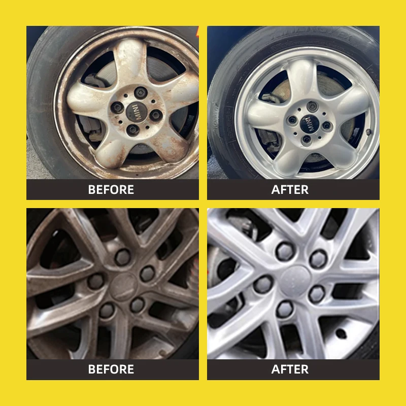 Rust Remover Spray 100ml, Wheel Hub Rust Stain Cleaner Fast Dissolve Iron Oxide Remover for Alloy Wheels and Metal Safe Formula