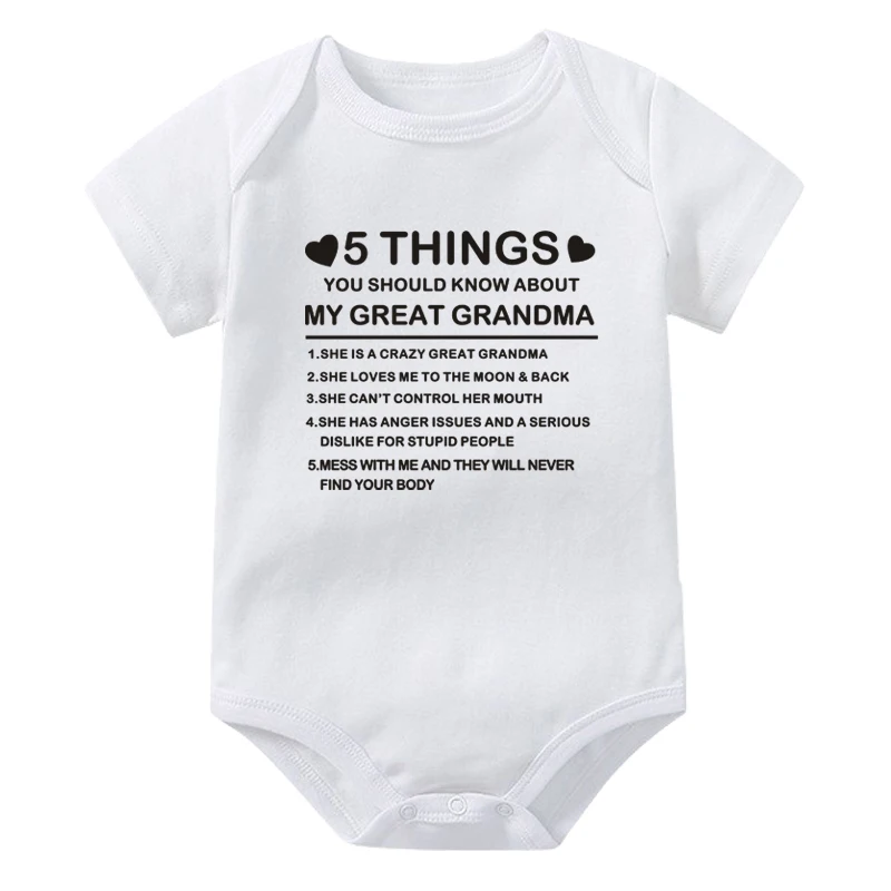 5 Things You Should Know About My Great Grandma Newborn Baby Romper Summer Infant Clothes Boy Girl Short Sleeve Toddler Jumpsuit