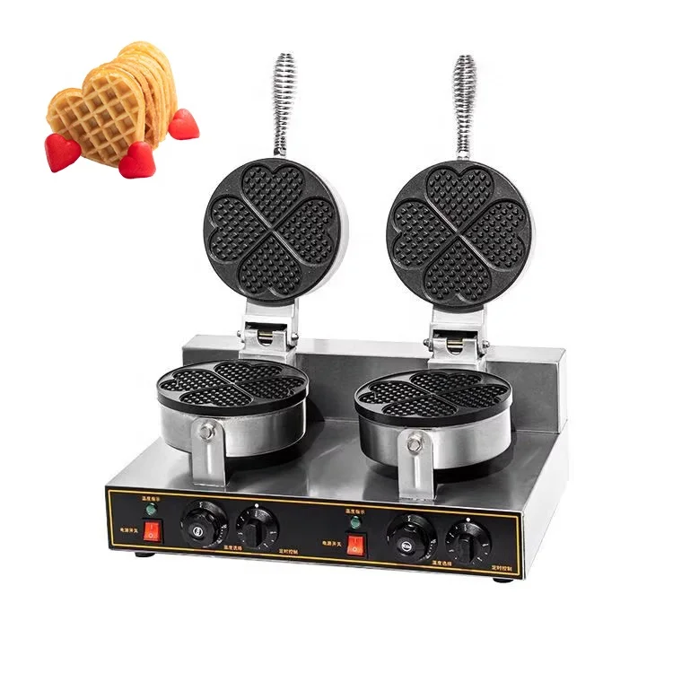 Electric Heart Shape Waffle Machine Commercial Snack Equipment Bubble Waffle Machine Thermostat Control Belgian Waffle Maker