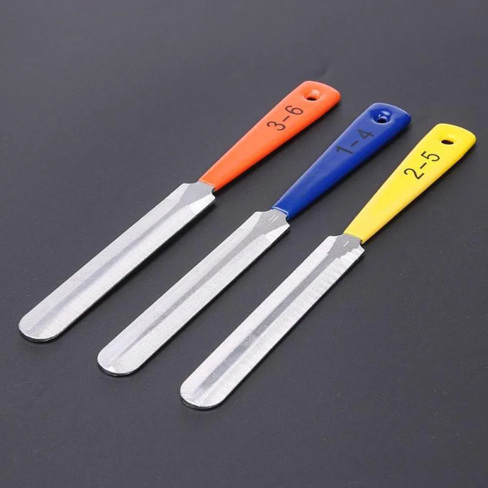 3Pcs Guitar Nut File Set Tapered V-Shaped Slotting Files Professional Plastic Handle for Ukulele Bass Luthier Tool Fret Wire