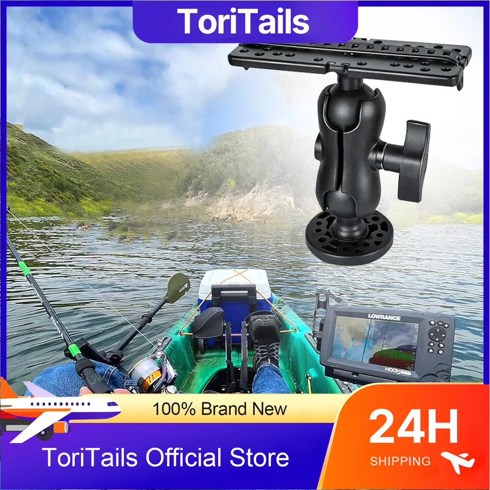 360 Degree Swivel Ball Mount Marine Kayak Electronic Fish Finder Mount Base Fishfinder GPS Plate Rotating Boat Supporter