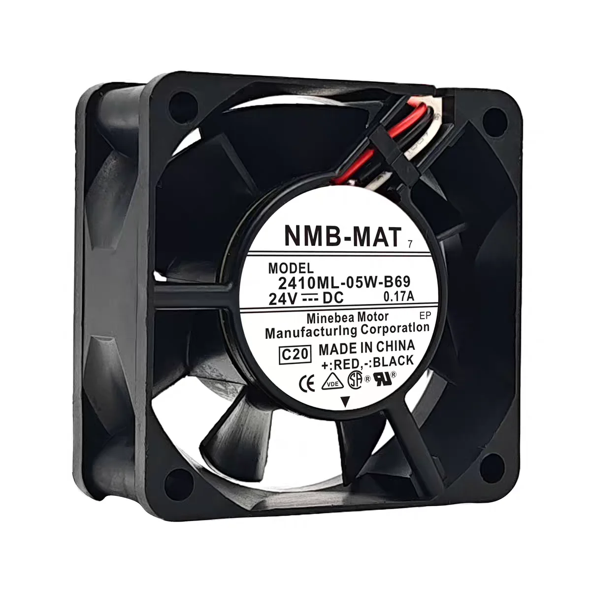 Axial Flow Cooling Fan for NMB 2410ML-05W-B60 B69 DC 24V 0.17A 60mm X 25mm