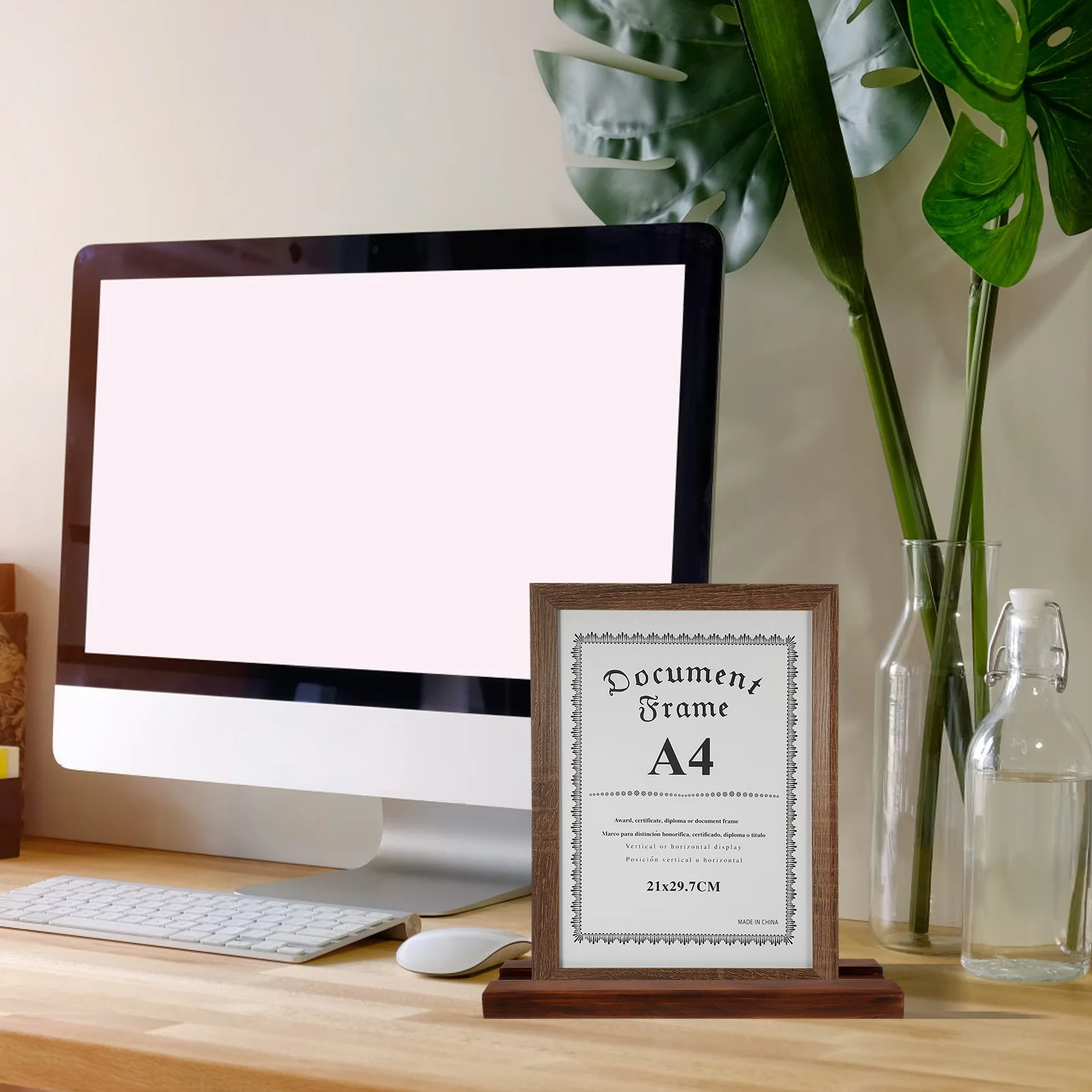 Soporte de madera resistente para soporte, Base de suelo completo, soporte de pie, Base de espejo de longitud completa, soporte de espejo